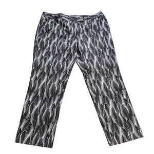 Abstract Print Wide Leg Pants Ladies Career Casual Trousers